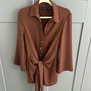 ASOS brown tie dress